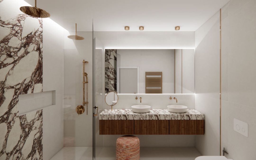 Mármore | projeto 3D de Casas de Banho em Mármore