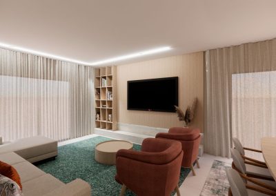 EM | Projeto 3D Decoração Sala e Cozinha