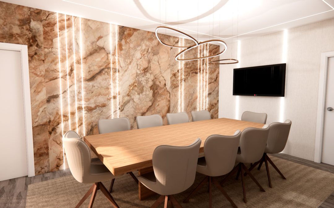 Acordo | Projeto 3D Decoração de Interiores de Escritório